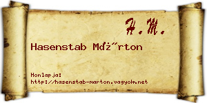 Hasenstab Márton névjegykártya