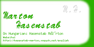 marton hasenstab business card